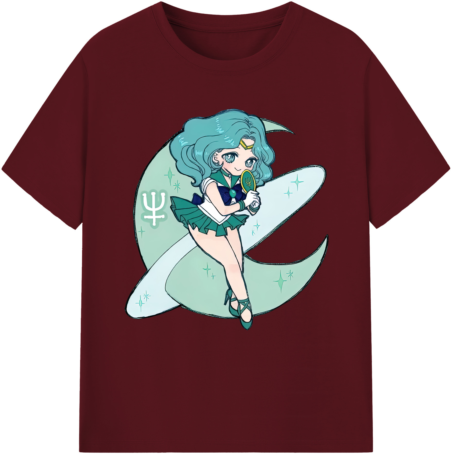 （画像用） 美少女戦士セーラームーン 海王 みちる（かいおう みちる） Sailor Moon Kaiou Michiru 綿100％半袖Tシャツ（フロントプリント）